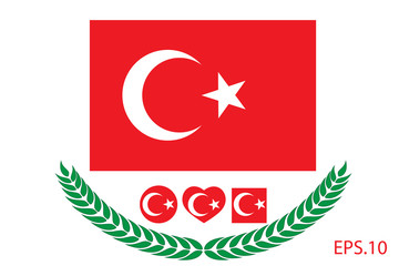 Vector illustration of  turkey flag. eps 10