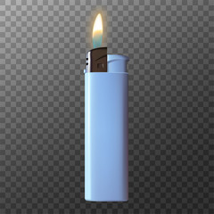 Realistic vector lighter. Mockup for design. 3d vector icon