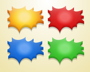 Four different colors of splash template