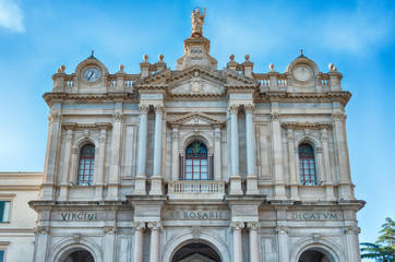 Facade of Church of Our Lady of Rosary, Pompei, Italy