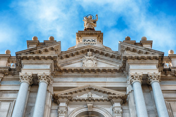 Facade of Church of Our Lady of Rosary, Pompei, Italy