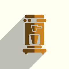 Coffee flat icons with of shadow. Vector illustration