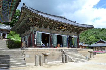 A simple wooden-temple around Palgongsan Mountain, Korea. Pic was taken in August