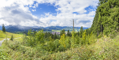 Panorama View to Village Oberstdorf / Bavaria