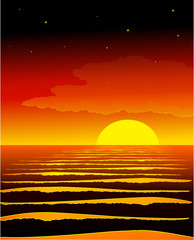 Sunset at the sea. Background.