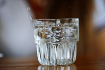 A glass is on the table
