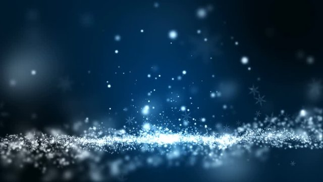 Christmas video abstract background, snowflakes rising.
