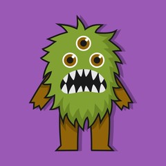 Monster character illustration design template