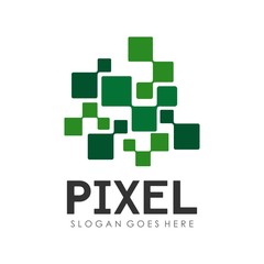 Pixel logo design template