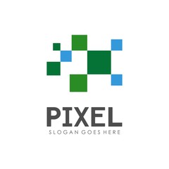 Pixel logo design template