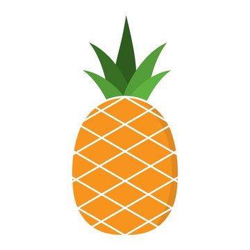 orange pineapple fruit with green leaves clip art preview
