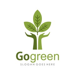 Tree and eco logo design template