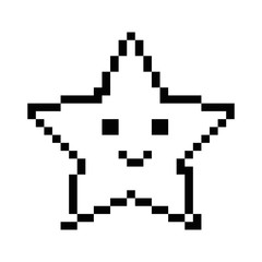 pixelated star kawaii icon