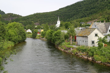 Fototapeta na wymiar Hardangerfjord in south western Norway in the summer.