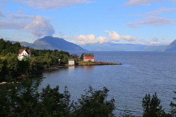 Hardangerfjord in south western Norway in the summer.