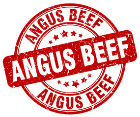 angus beef red grunge round vintage rubber stamp