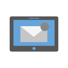 tablet with mailbox message or email notification