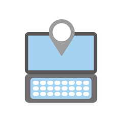 laptop communication pointer map navigation gps location app
