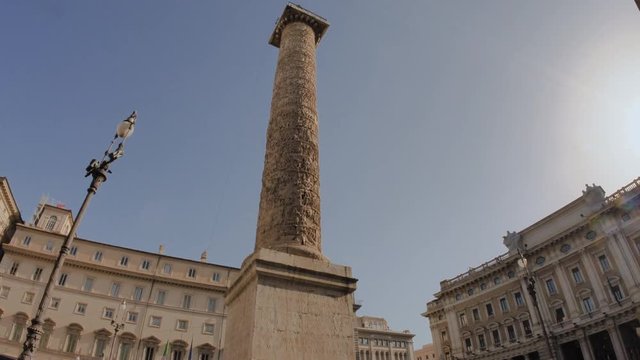 A Grand structure - the column of Marcus Aurelius in Rome.