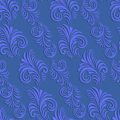 Volumetric seamless floral pattern background.