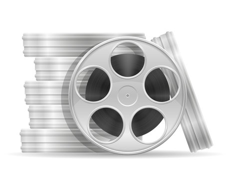 reel with cinema film stock vector illustration