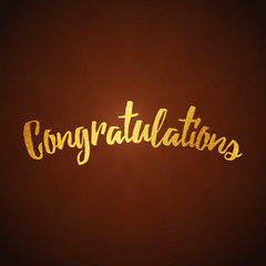 Congratulations card. Calligraphy handwritten lettering phrase.