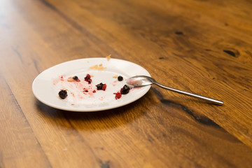 Empty plate left after dinner