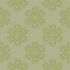 Fototapeta premium Olive green floral seamless pattern