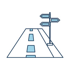 navigation concept road with sign traffic vector illustration