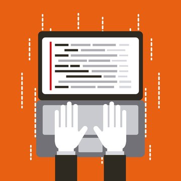 programmer working interface web programming languages vector illustration