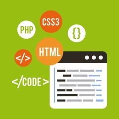 programming and coding concept website development vector illustration