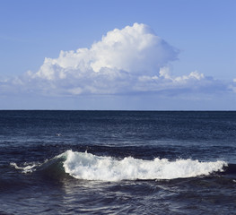 Sea waves look like clouds above them
