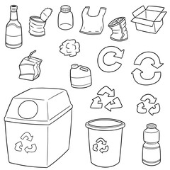 vector set of recycle garbage