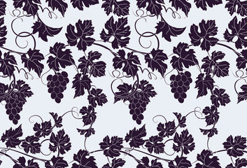 Seamless texture with vines. Vector repeating pattern with vines in vintage style.