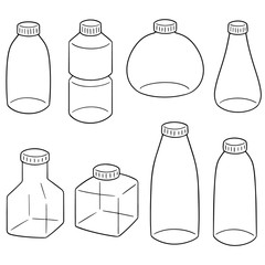 vector set of bottle