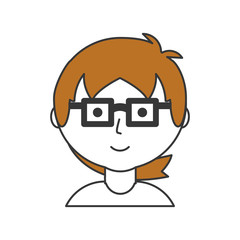 cartoon man with glasses icon