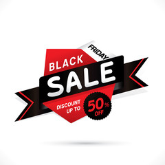 Black Friday Sale with discount up to 50%. Vector illustration