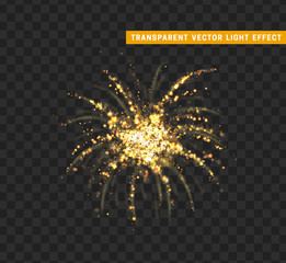 Firework gold isolated