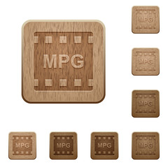 MPG movie format wooden buttons