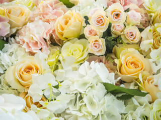 Abstract colorful artificial flower for create beautiful background, pastel style