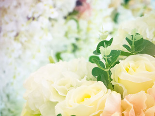 Abstract colorful artificial flower for create beautiful background, pastel style