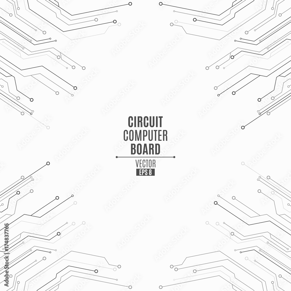 Poster background from computer board. circuit computer board. high-tech network gray connection lines on a