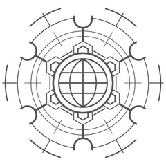 Abstract technological element. Technology template.