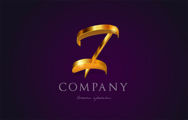 i gold golden alphabet letter logo icon design