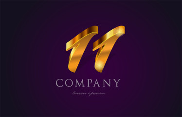 Obraz premium 11 eleven gold golden number numeral digit logo icon design