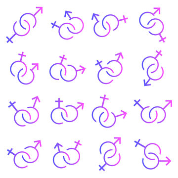 Abstract gender symbol icons.