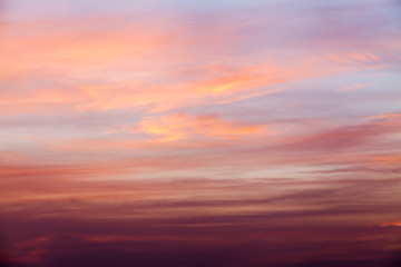 colorful dramatic sky with cloud at sunset