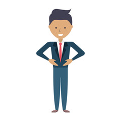 cartoon businessman icon