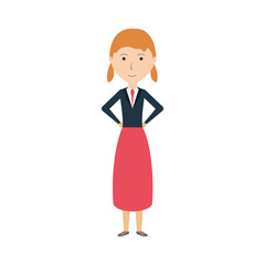 cartoon woman standing icon