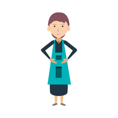 cartoon woman standing icon